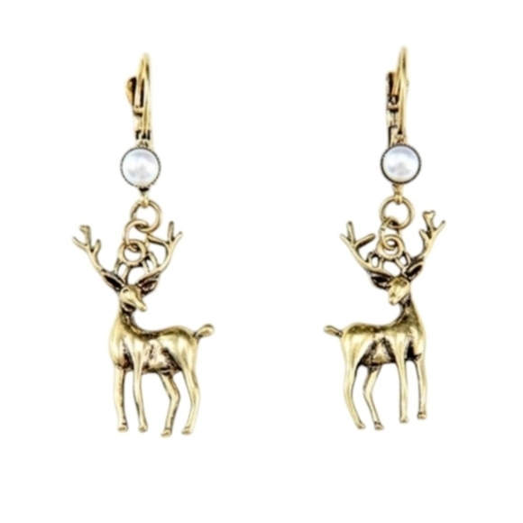 Handcrafted Elk Earrings - Picture 1 of 4